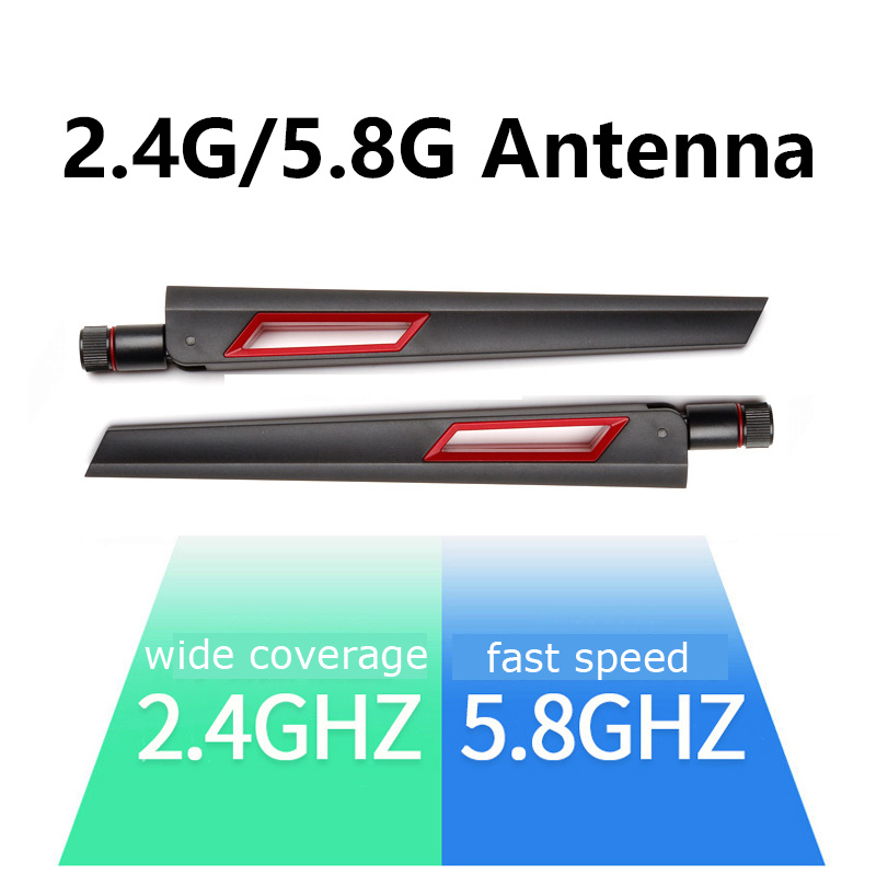 2 stuks 12dBi Dual Band WIFI Antenne 2.4G 5.8G RP SMA Mannelijke Universele Antenne voor ASUS AC68U AC88U Router Draadloze Kaart Versterker