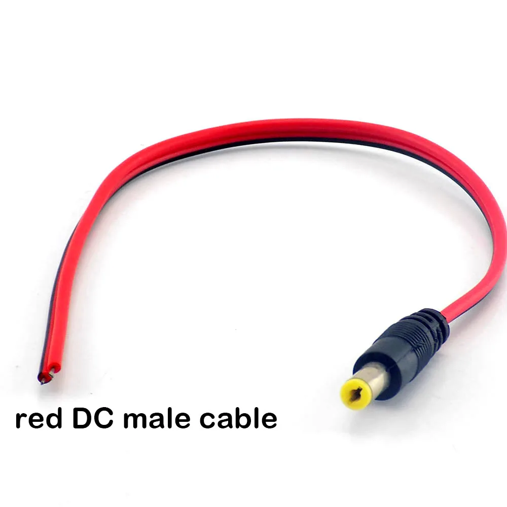 DC 12Vสายชายหญิงปลั๊กสายไฟสำหรับCCTV LED Strip Lightอะแดปเตอร์2.1*5.5มม.