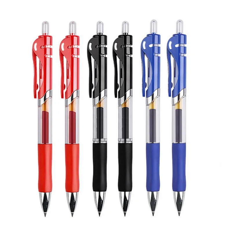 Có Thể Thu Vào Gel Bộ Bút 0.5Mm Màu Đen/Đỏ/Xanh Dương Công Suất Lớn Chấm Bi Tay Cầm Có Thể Thay Thế Được Nạp Lại Cần trường Vật Dụng Văn Phòng