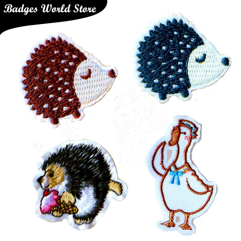 Hoạt Hình Trang Trí Dán Cường Lực Thú Nhím Gà Icon Thêu Táo Miếng Dán Cho Kawaii Quần Áo DIY Sắt Trên Các Huy Hiệu Trên Một Ba Lô