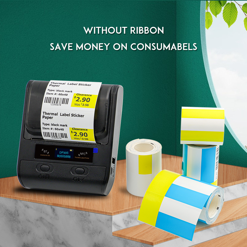 Detong 4 Rollen Thermische Schwarz Mark Label Papier Aufkleber Bacord QR Code Preis Tag Verschiedene größen Unterstützung Nach Service