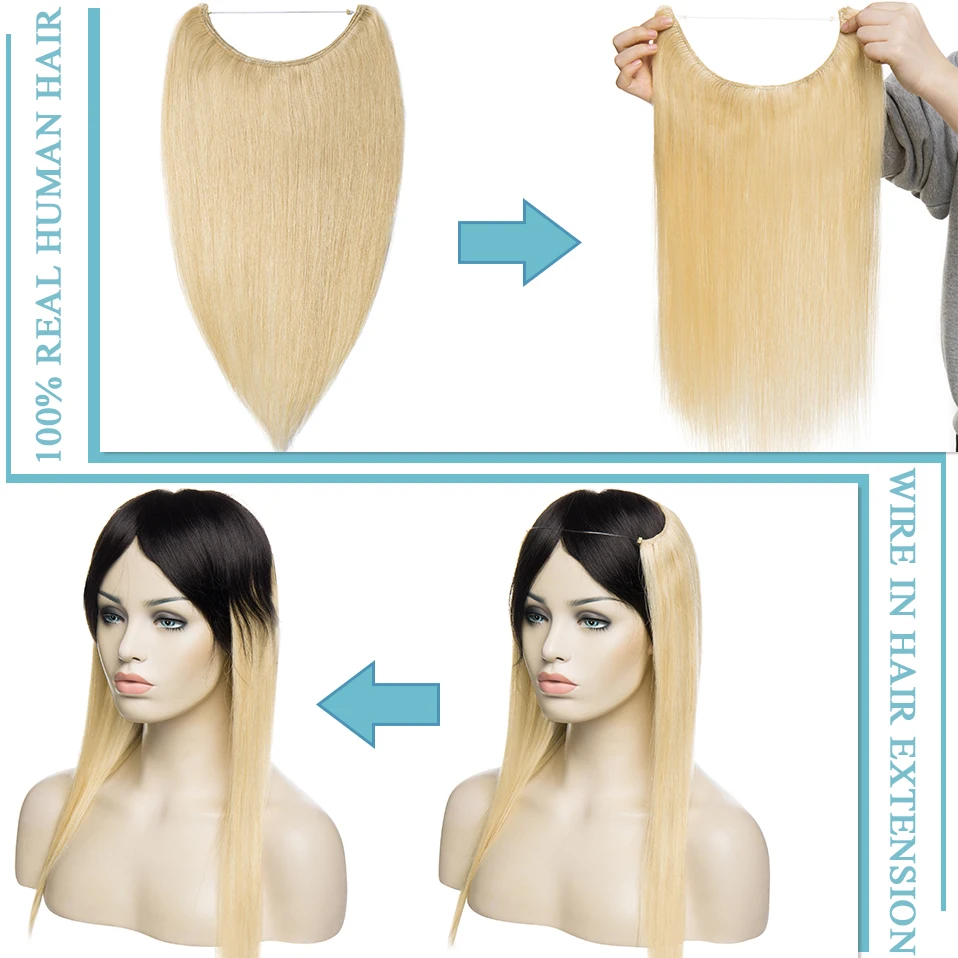 S-noilite 16-24 polegadas 60g-80g fio em extensões de cabelo fio reto em 100% cabelo humano peruca invisível linha de peixe cabelo natural