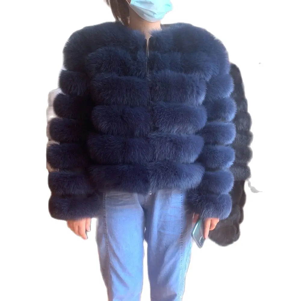 Neue Echtpelz Mantel 2021 Winter Jacke Frauen natürliche große wolle fuchs pelz mantel Street warmen langarm abnehmbare weste