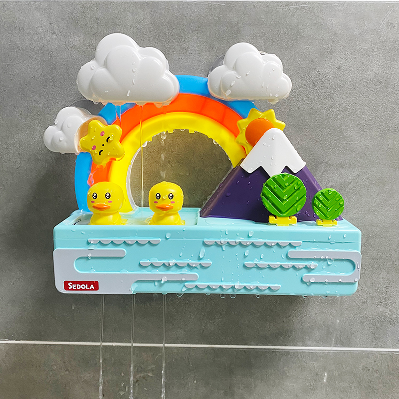 Nieuwe Babybadje Kinderen Speelgoed Regenboog Douche Pijpleiding Gele Eenden Glijbaan Tracks Badkamer Educatief Waterspel Speelgoed voor Kinderen Geschenken