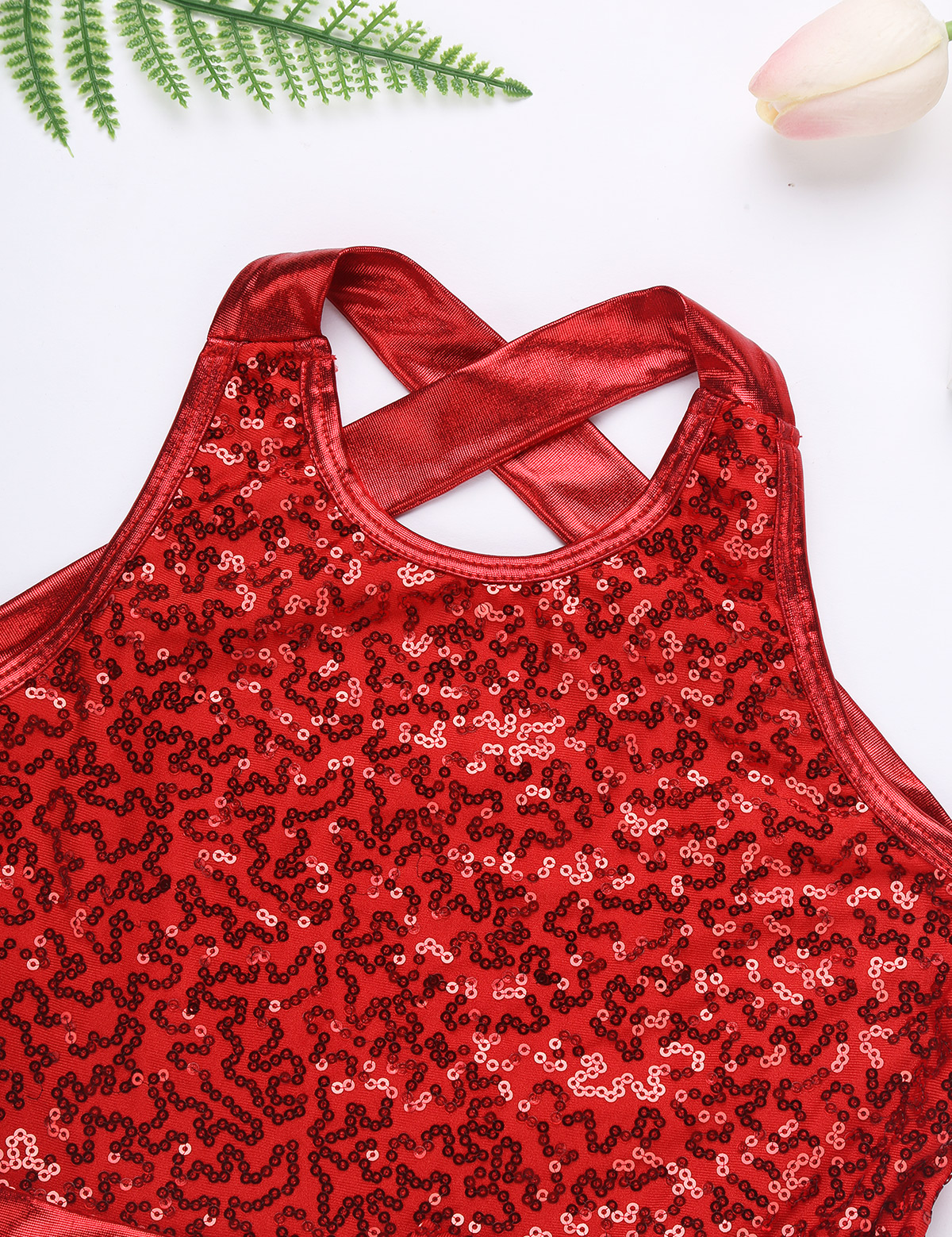 Kinder Mädchen Jazz Modern Tap Dancewear Ärmellose Pailletten Criss Cross Zurück Taille Bowknot Gymnastic Ballett Tanz Trikot Kleid
