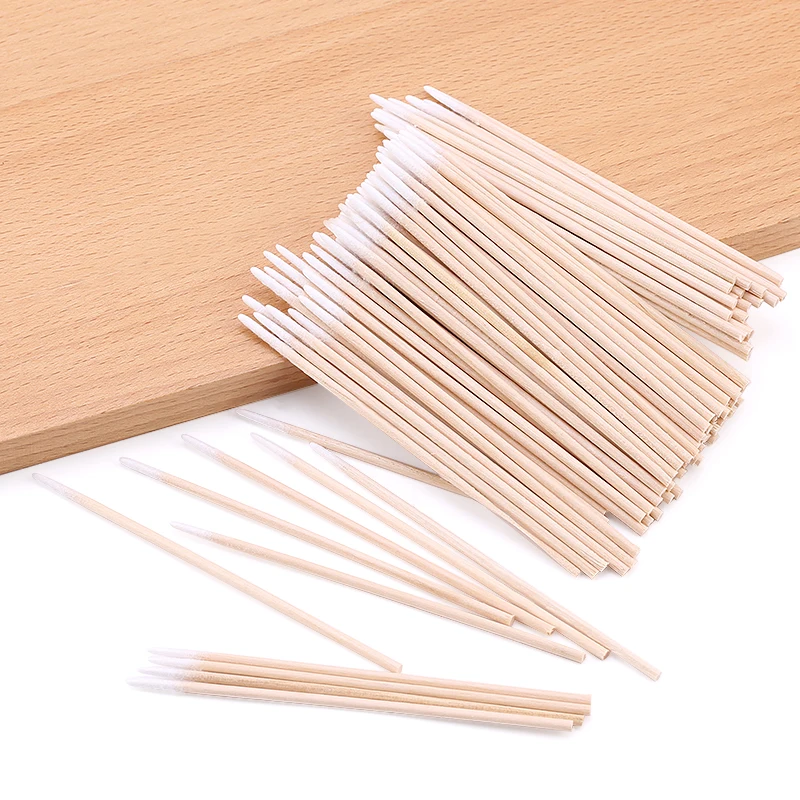 500/1000PCS Disposable Cotton Swabs Lint Free Micro Wood Brushes Eyelash Extension Glue Removing Makeup Tools Lashes Accessories