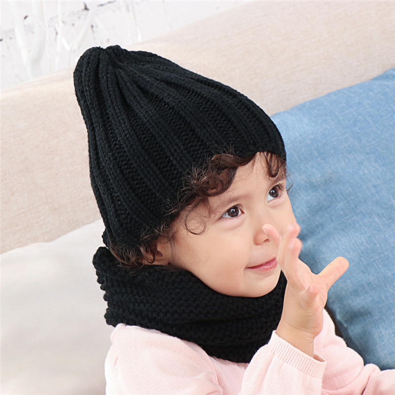 2024 Nieuwe Hoed En Sjaal Voor Kinderen Massief Acryl Kindermuts Met Een Sjaal Gebreide Meisjes Jongen Hoeden Sjaals Set Winter Accessoires