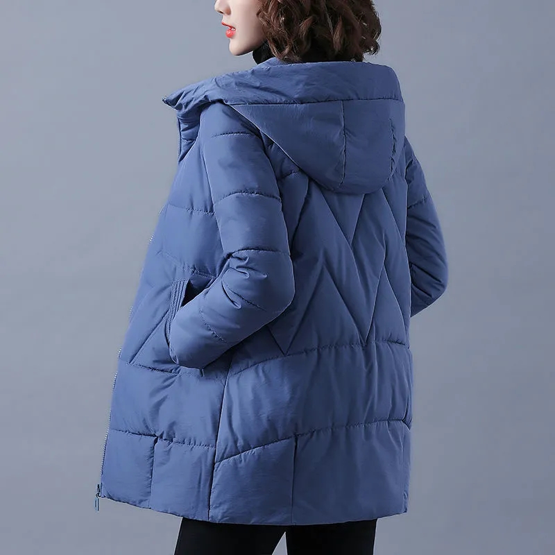 2025ผู้หญิงใหม่ฤดูหนาวเสื้อแจ็คเก็ตยาวWarm ParkasหญิงThicken Coatผ้าฝ้ายเบาะParka Jacket Hooded Outwear M-4XL