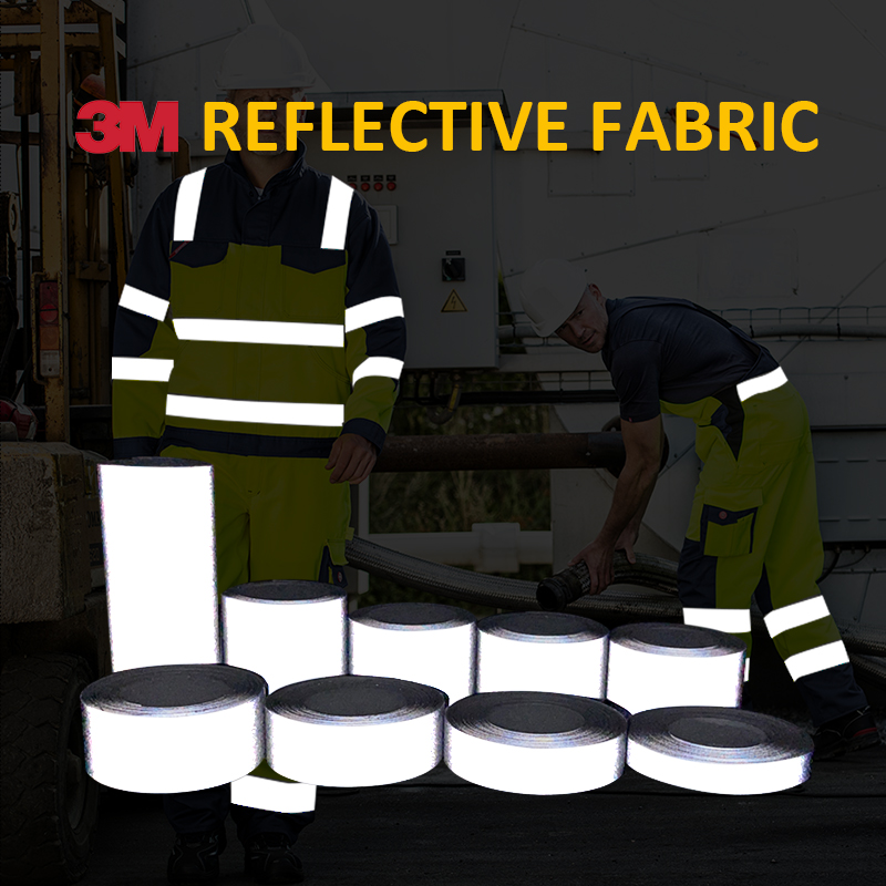 VOOFENG 3M High Silver TC Reflective Fabric Tape Sewing on Workwear Clothes Jacket Multi-Size