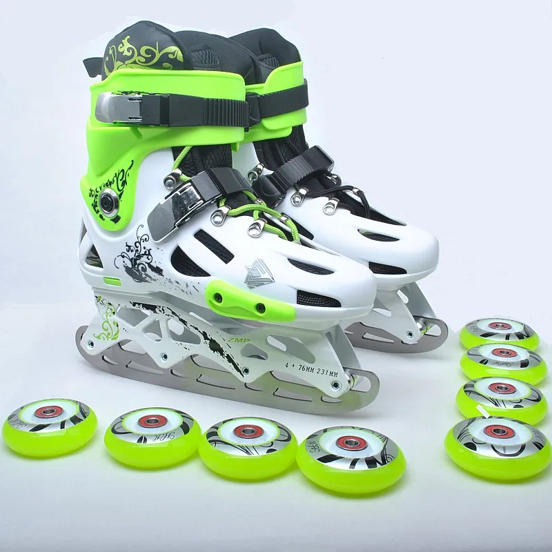 สเก็ตน้ำแข็ง Roller สเก็ตสกีใบมีดสแตนเลส3มม.อินไลน์รูปน้ำแข็งฮอกกี้สเก็ตสำหรับเด็กผู้ใหญ่ขนาดน้ำแข็ง-สเก็ตชุด