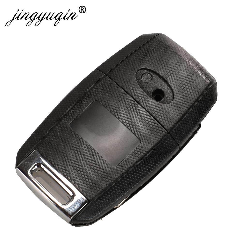 Jingyuqin 3/4BT フリップリモート車のキーシェル起亜カレンス Ceed リオ Sportage オプティマソレントセラートソウルフォルテセルトス Fob ハウジング