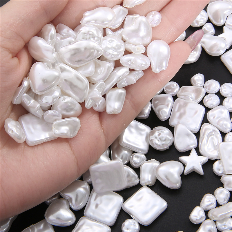 Không Đều ABS Giả Ngọc Trai Hạt Acrylic Rời Hạt Trang Sức Làm Dây Làm Bông Tai Kẹp Tóc Vòng Tay Vòng Cổ