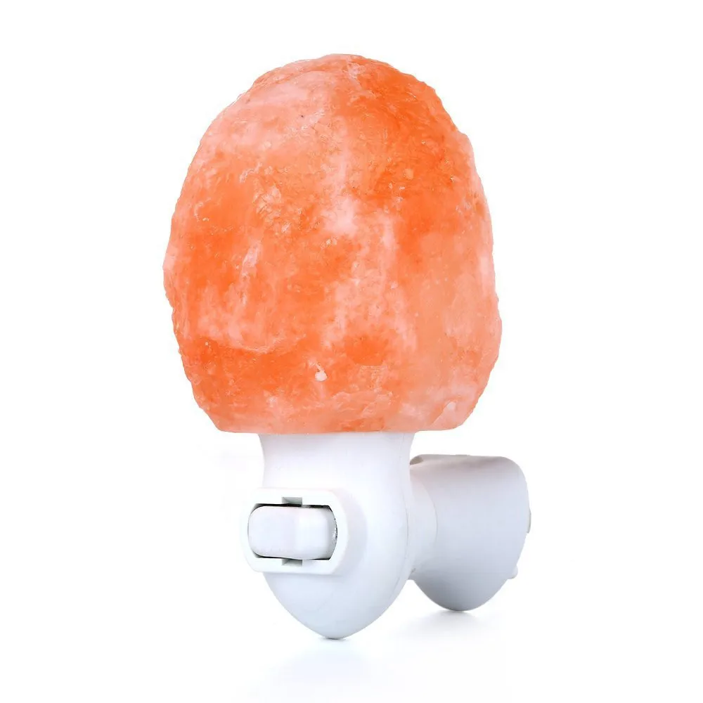 Lámpara de sal blanca cálida del Himalaya, luz nocturna tallada a mano de cristal Natural, decoración del hogar, purificador de aire con enchufe, iones negativos