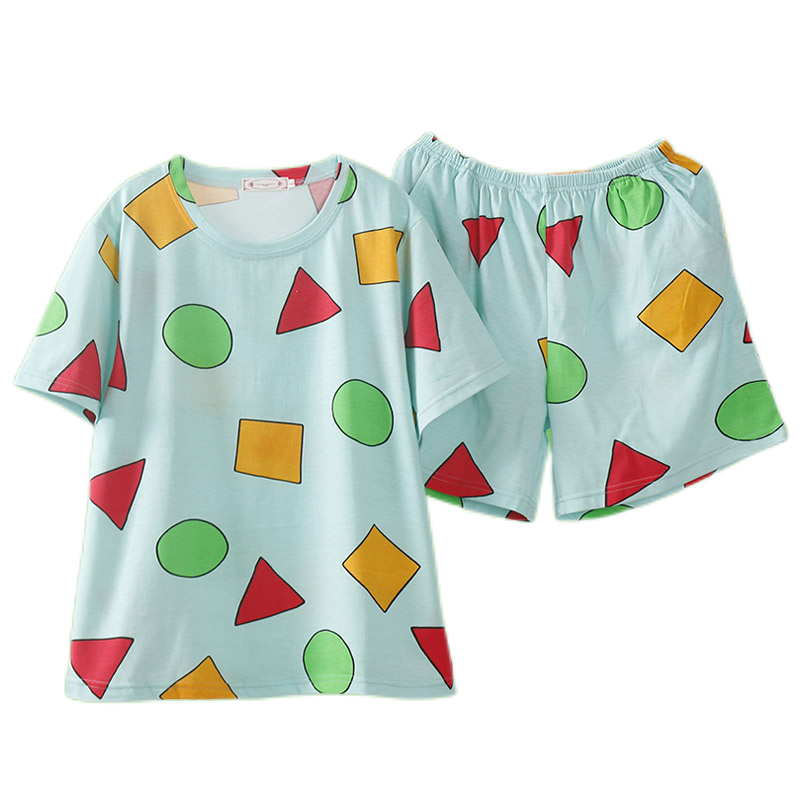 Pijama Sin Chan para hombre, Pijama Sinchan de algodón, conjuntos cortos de verano, pijamas japoneses para parejas, ropa de dormir para hombre y mujer 2024