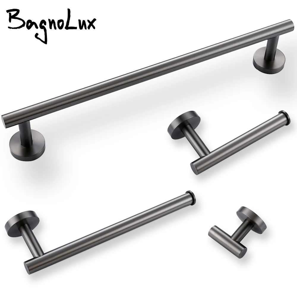 Bagnolux Edelstahl Gun Grau Schwarz Chrom Poliert Gebürstet Gold Kleiderbügel Haken Handtuch Bar Papier Halter Bad Zubehör