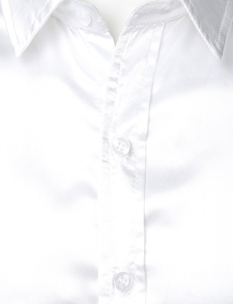 Camicia da smoking in raso di seta bianca da uomo 2023 Camicie eleganti da uomo aderenti a maniche lunghe di marca Camicia casual maschile da ballo per festa di nozze Chemise