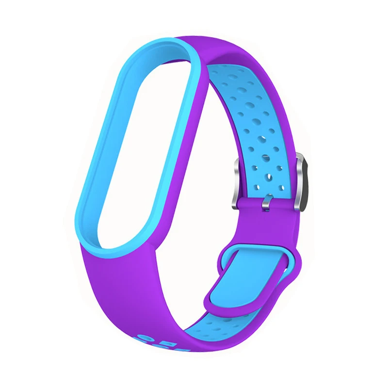 ベルトシャオ mi mi バンド 5 6 2 色のシリコンブレスレットスポーツ通気性ストラップ miband 5 miband7 交換用リストバンド