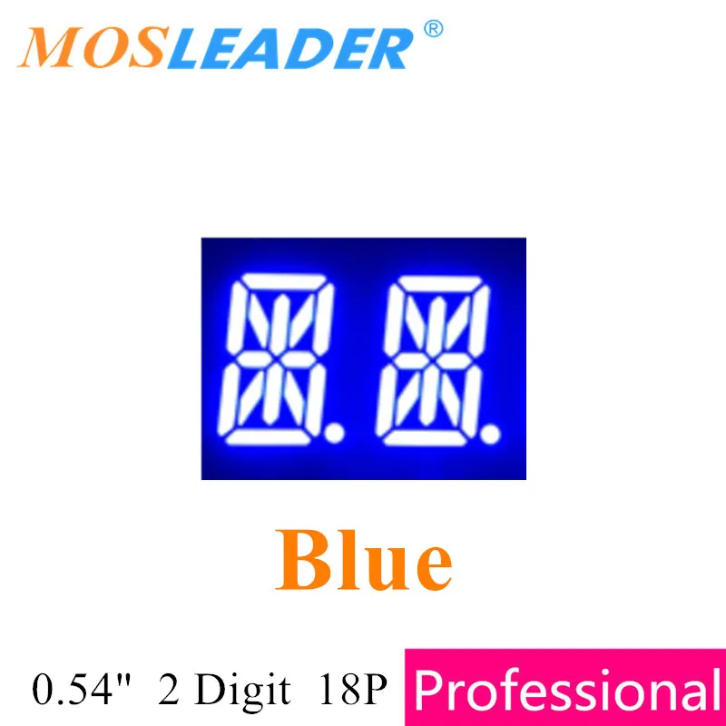 Mosleader 100 pz 0.54 "2 Cifre 18 P DIP18 14 Segmenti lettera display Mi Display A LED Rosso Giallo Verde Arancione Blu Bianco 0.54 pollici