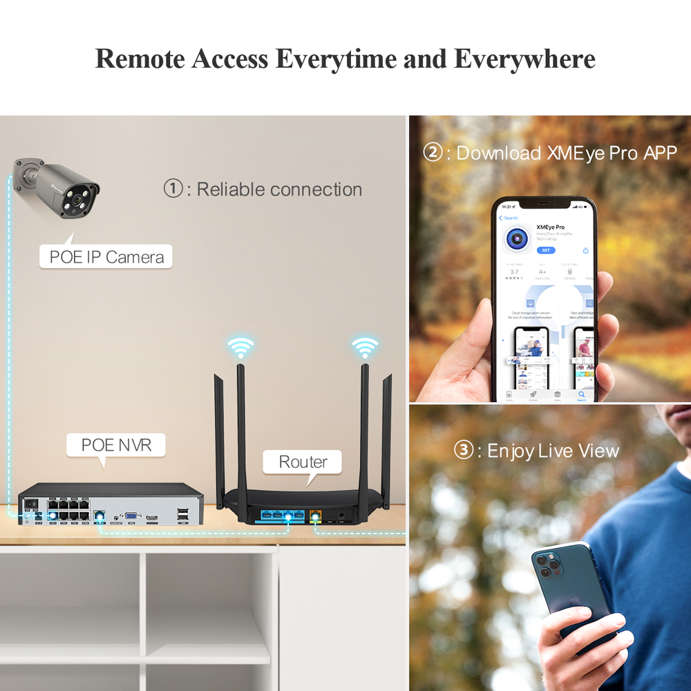 Techage H.265 8CH 4MP 5MP 1080P 4K POE NVR Âm Thanh Ra Giám Sát An Ninh Mạng Đầu Ghi Hình Lên Đến 16CH Cho POE Camera IP