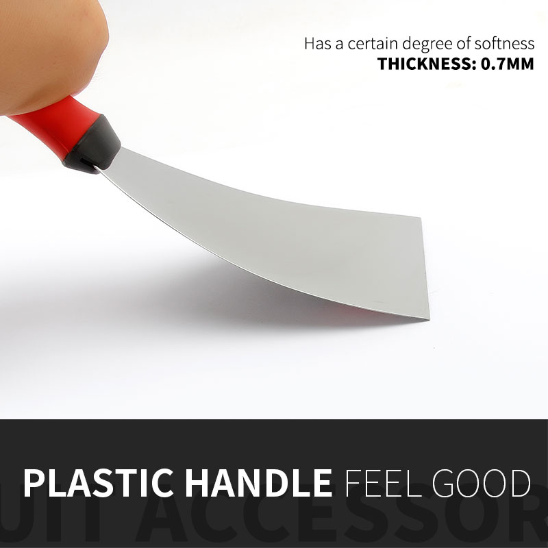 2 stuks roestvrijstalen plamuurmes muurpleistermes handgereedschap plastic handvat schrapermes met zachte grip