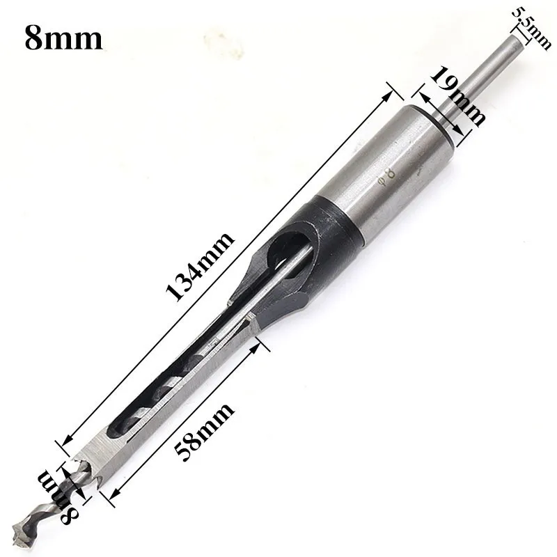 Khoan Sắt HSS Twist Khoan Gỗ Khoan Cụ Bộ Vuông Auger Mortising Đục Bộ Mũi Khoan Lỗ Vuông Mở Rộng Thấy 6.0mm ~ 16Mm