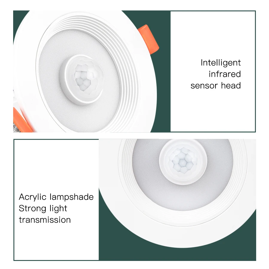 AC 85-265V 5W 10W 15W 20W รอบโคมไฟเพดาน LED PIR Motion Sensor Spot Light สําหรับทางเดิน auto ON/Off at Night