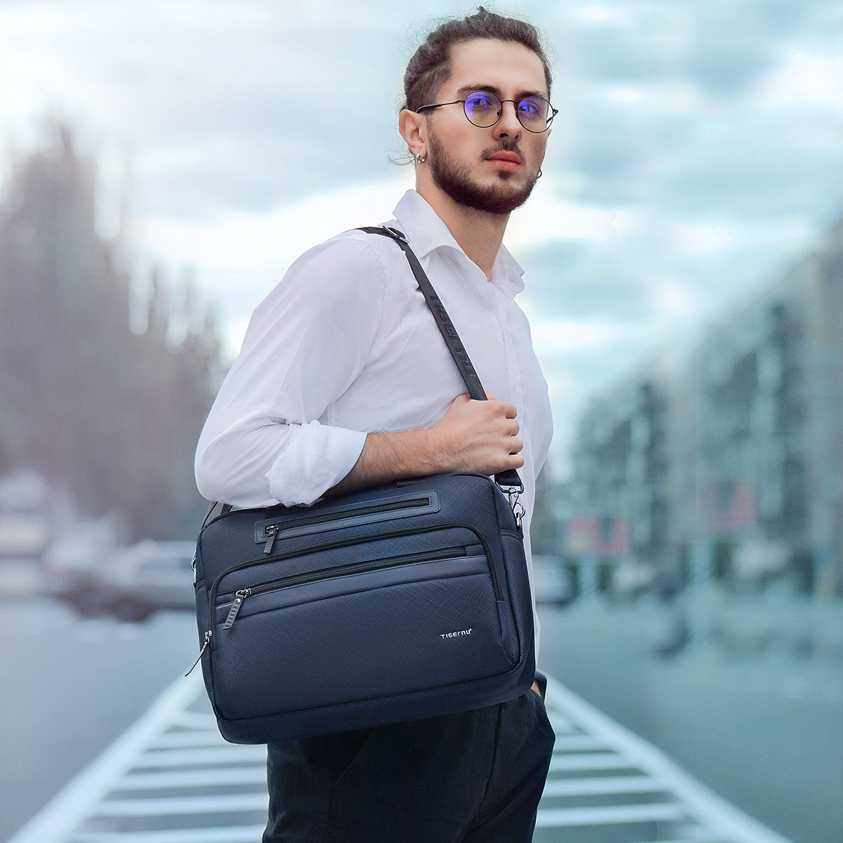 Tigernu Valigetta Borse da uomo Borsa per laptop Borsa da 12-14 pollici Casual Valigetta vintage Borsa per laptop Borse per Business Connect Series