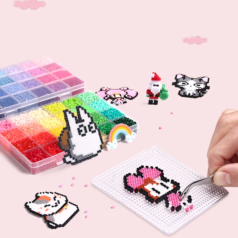 72 цвета, 24 цвета, 2,6 мм, бусины Perler Fuse, железные бусины, комплект бусин Hama, 3D головоломка, игрушка «сделай сам», детская креативная игрушка ручной работы, подарок