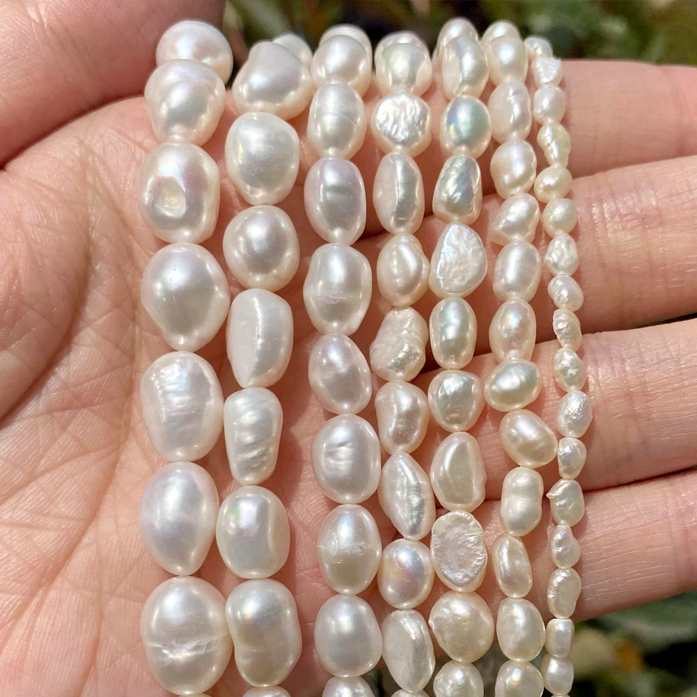 Cuentas de perlas naturales de agua dulce, cuentas sueltas con forma Irregular de alta calidad para fabricación de joyería, collar y pulsera DIY