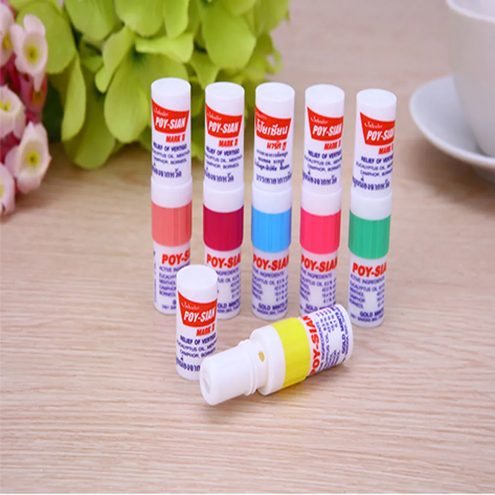 100% Mới Thái Lan Máy Xông Hút Mũi Poy Sian Mark 2 Thảo Dược Máy Xông Hút Mũi Poy Sian Dính Bạc Hà Xi Lanh Dầu Brancing Đạp Cho hen Suyễn