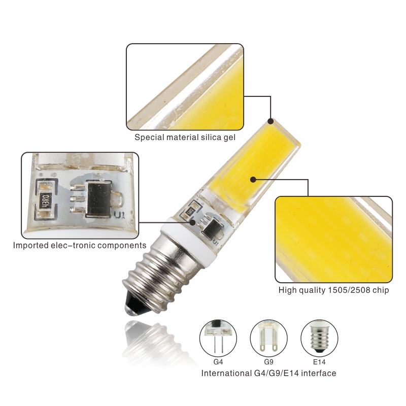 10 개/몫 LED G4 G9 E14 3W 6W 전구 AC/DC 12V 220V LED 램프 COB 스포트라이트 샹들리에 조명 교체 30W 60W 할로겐 램프