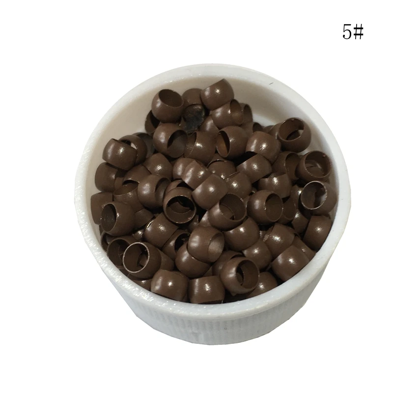 3000 unids/lote 4,0*2,7*2,5mm nano micro anillos negros micro cuentas de cobre para extensiones de cabello Nano Ring 7 colores en stock