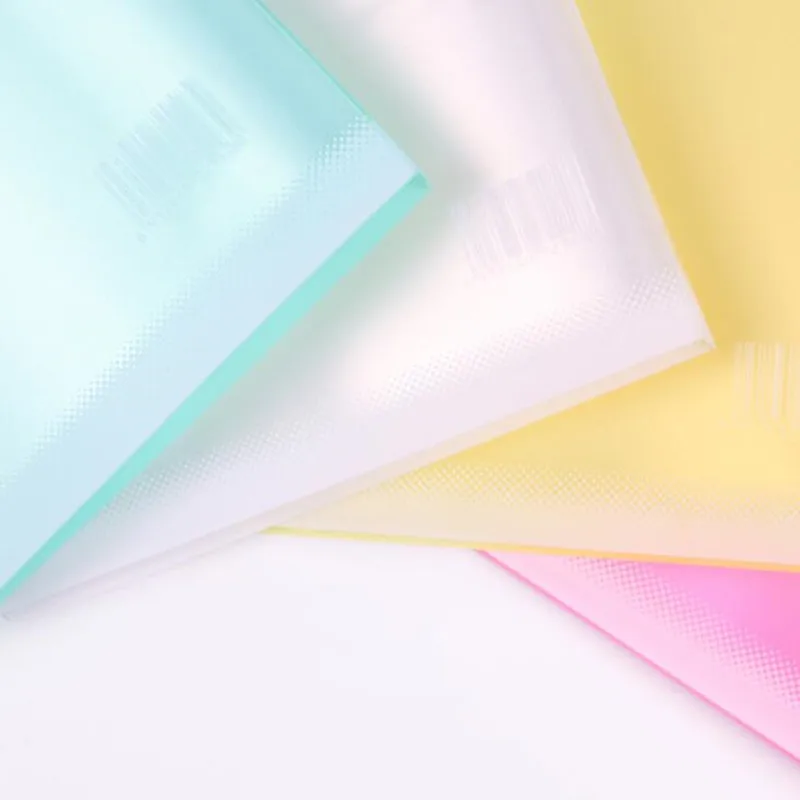 20/30 Pages Color Frosted A5 Folder Booklet Transparent Insert Bag Office Ticket File Folders Document Organizer