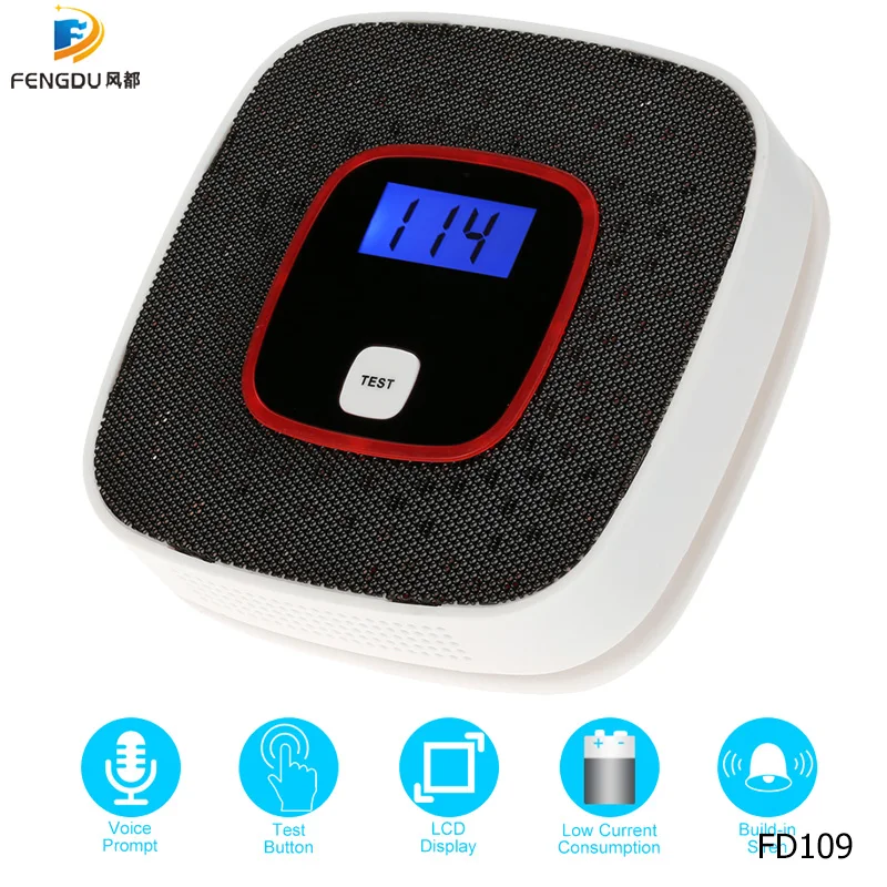 LCD CO rilevatore di monossido di carbonio sensore di allarme rilevatore di fumo rilevatore strumento di monitoraggio spedizione gratuita