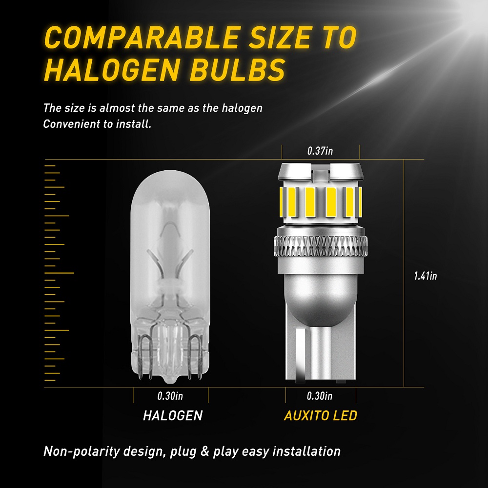 2x W5W LED T10 หลอดไฟ LED CANbus 4014 3020 SMD สําหรับตําแหน่งที่จอดรถไฟภายในแผนที่โดมไฟ 12V สีขาวโคมไฟอัตโนมัติ 6500K