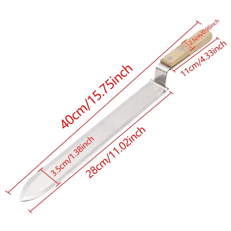 40 Cm Lưỡi Dao Răng Cưa Mật Ong Dao Tổ Ong Nuôi Ong Cạp Uncapping Thép Không Gỉ Ong Tổ Ong Dụng Cụ Mật Ong Hút Thiết Bị