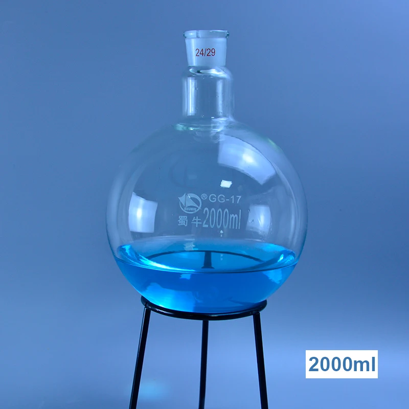 50/100/250/500/1000/2000Ml 24/29 Đĩa Đơn Cổ Tròn-Đáy Bình, đun Sôi Bình Tròn, Cổ Ngắn Tiêu Chuẩn Mặt Đất Miệng