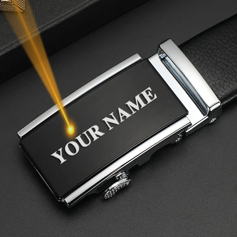 CEXIKA Nam Khóa Tự Động Dây Tùy Chỉnh Khắc Tên Logo Chính Hãng Da Eo Thắt Lưng Quần Jean Ngày Của Cha Cá Tính Tặng