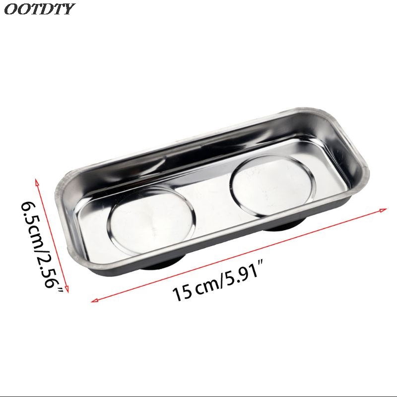 Bandeja magnética cuadrada con ventosa, tazón de imán permanente fuerte de acero inoxidable