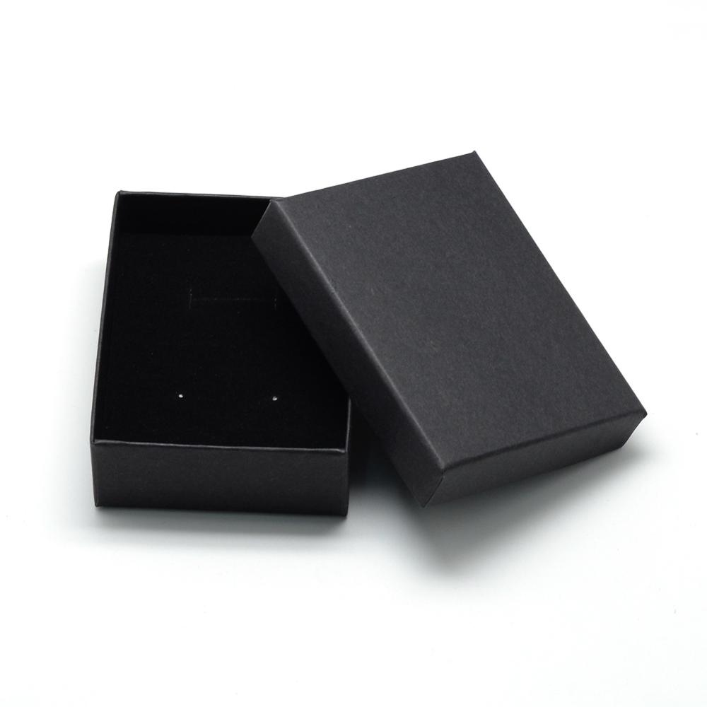 Pandahall 18 ~ 24 Cái/lốc Đen Vuông/Hình Chữ Nhật Bìa Cứng Bộ Trang Sức Hộp Nhẫn Tặng Hộp Đựng Trang Sức Bao Bì F80