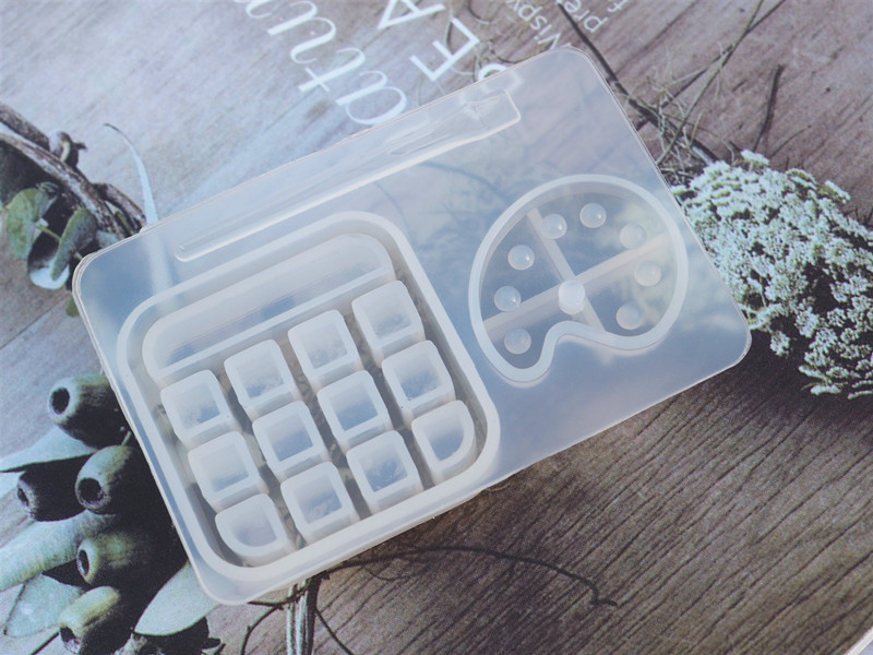 Handgemachte Palette Pigment Pinsel Harz Form Farbe Tablett Box Schlüsselbund Anhänger Epoxidharz Gussform Schmuck Machen Werkzeuge