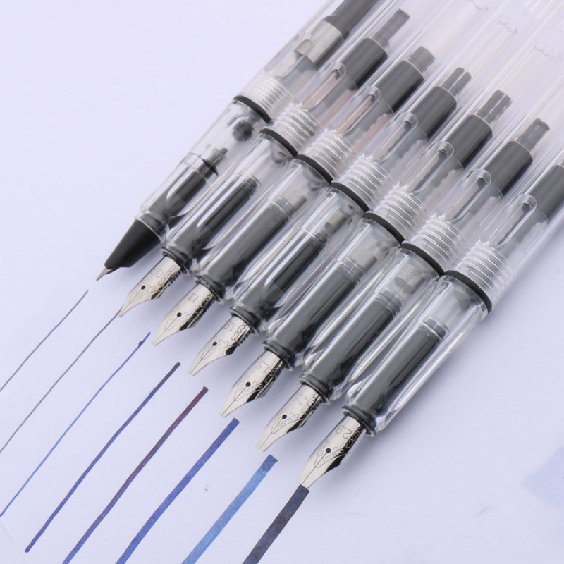1pc Duckbill Gothic parallel Fountain Pen transparent white art Flat Tip School Student Office Gifts Stationery ink pens