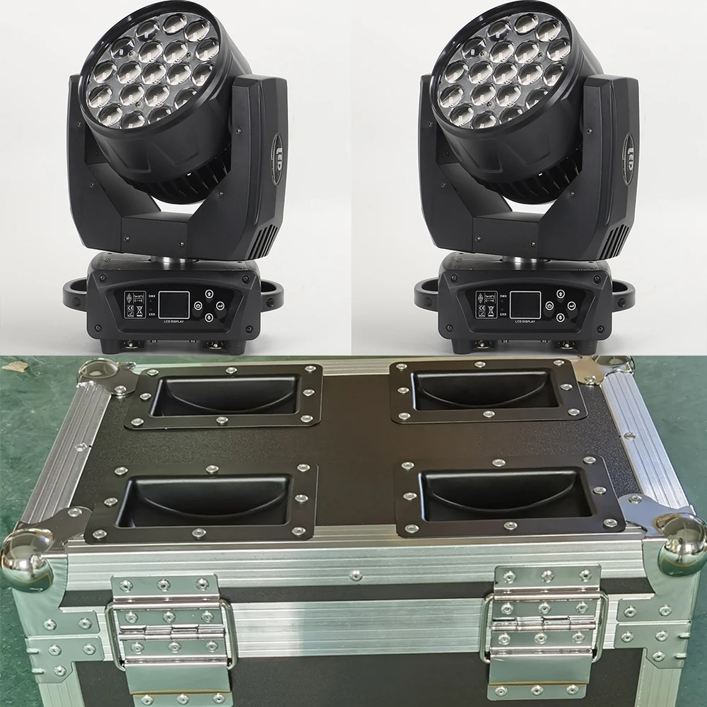 19x15w moving head flight case ล้างซูม led rgbw moving head light 19 ตา moving head light พร้อมฟังก์ชั่น CTO ECO เม็กซิโกสเปน