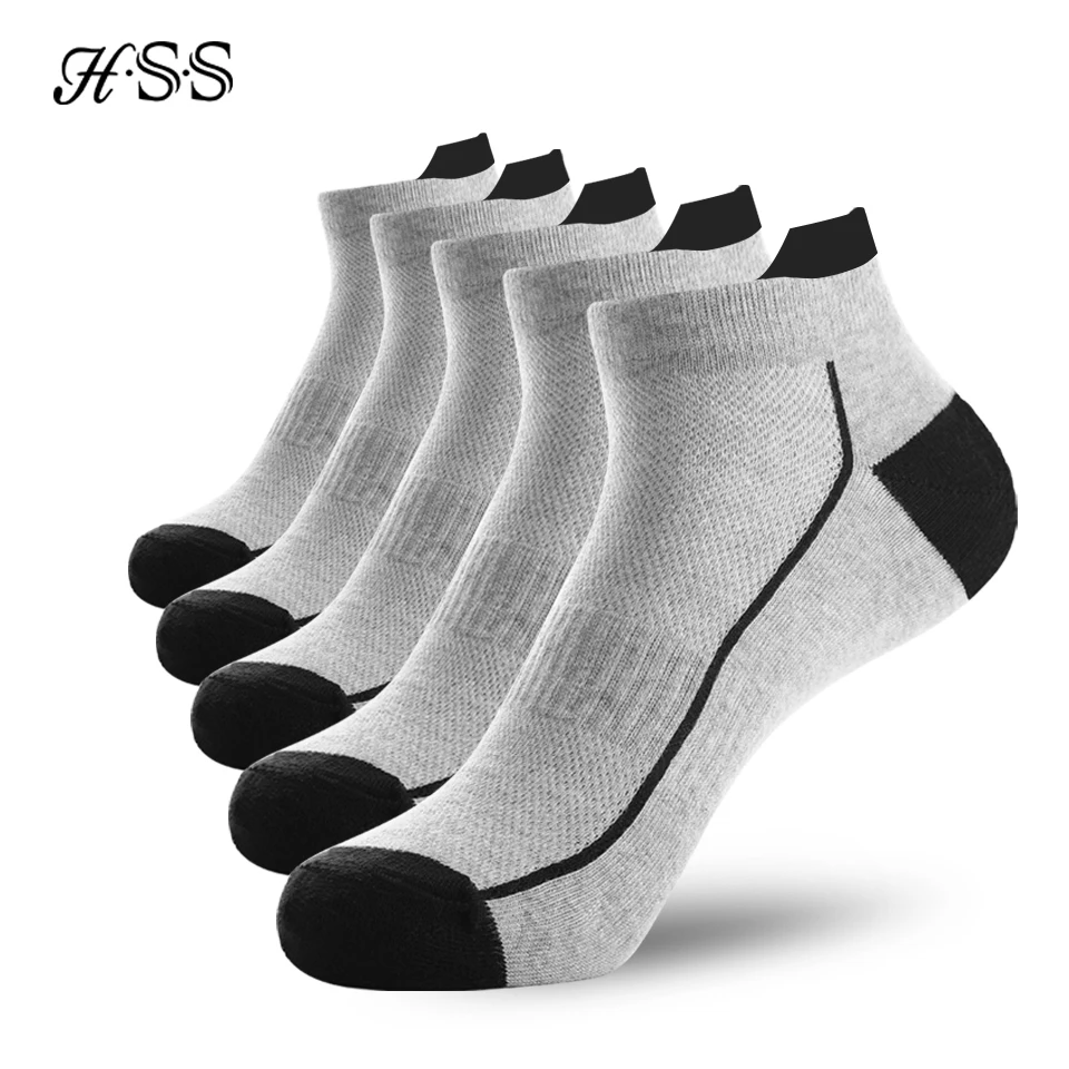 5 Paar Herrensocken aus Bio-Baumwolle, dünne Strick-Mesh-Söckchen, Sommer-Fitness, atmungsaktiv, schnell trocknend, kurze Socken zum Radfahren, Übergröße
