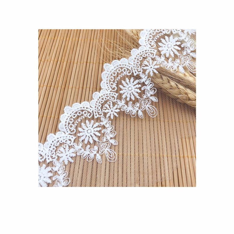 Telas de tul con bordado de flores de malla, telas de seda DIY, accesorios de ropa para niños de Lolita para boda