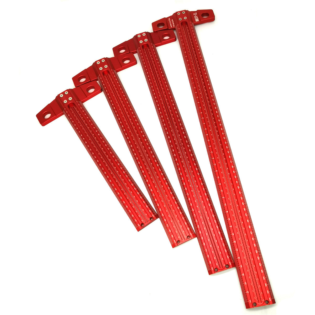 Alumínio liga Woodworking buraco quadrado marcação guage, 90 graus T régua, escrevente para carpinteiros, 1mm, 300mm, 400mm, 500mm, 600mm