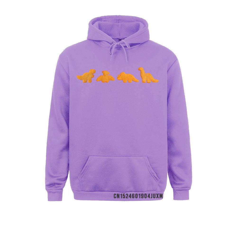 Atasan Bertudung Dino Realistis Lucu Pola Nugget Ayam Dinosaurus Hoodie Kaus Pria Hari Olahraga Swearsostern