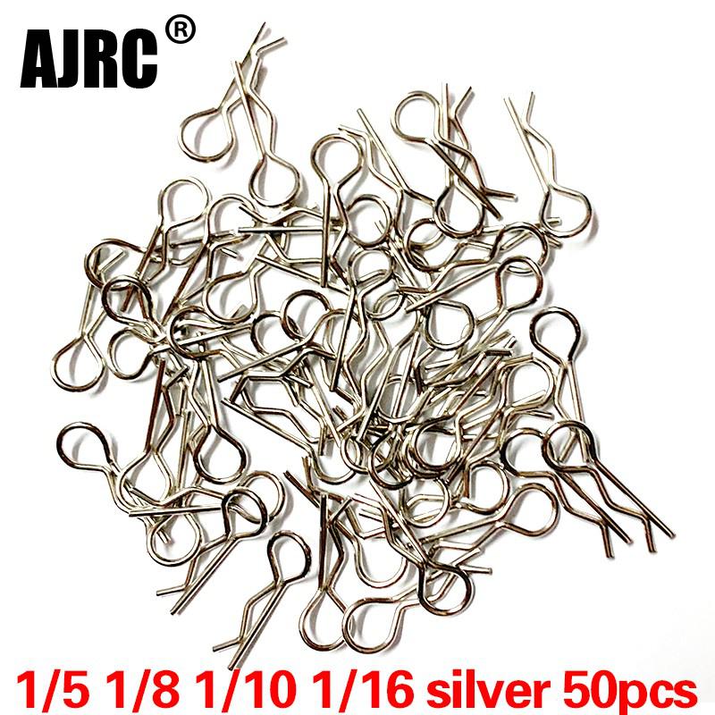 Pièces de voiture Rc 1/5 1/6 1/7 1/8 1/8 1/12 1/16, 50 pièces, Clips de carrosserie, broches, loquet de boîtier, boucles R fixes pour Trx-4 Scx10 Hsp