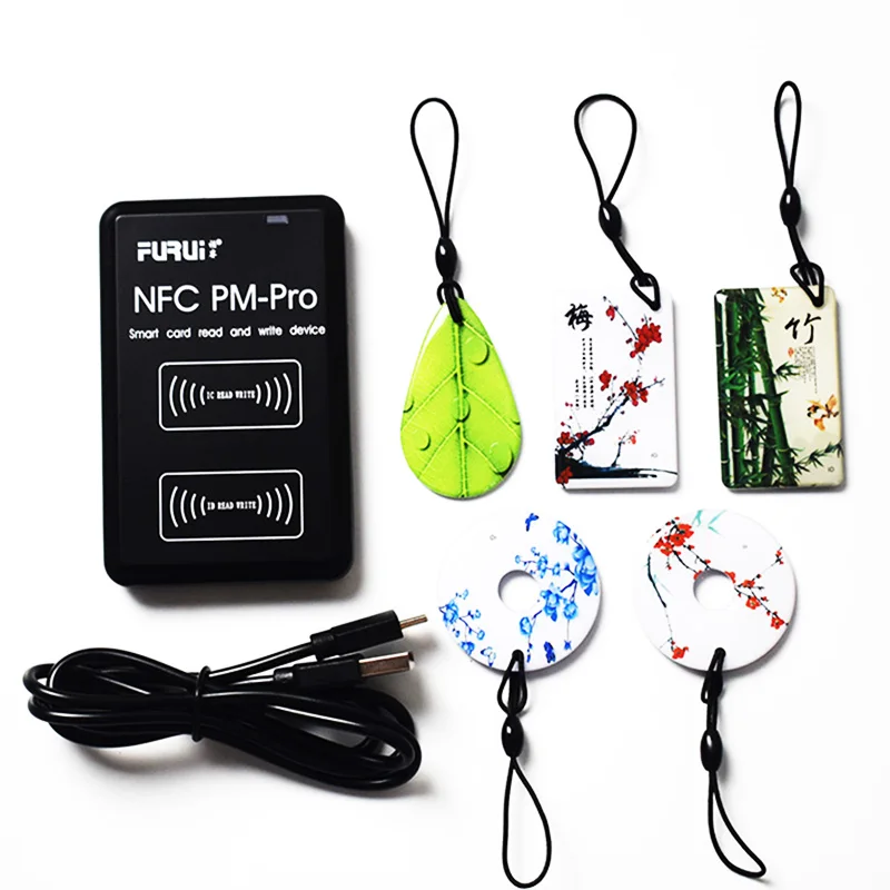 NFC PM Pro 125Khz 13.56Mhz English RFID Copier Duplicator Key Fob Reader Writer Encrypted Programmer USB UID Copy Card Tag