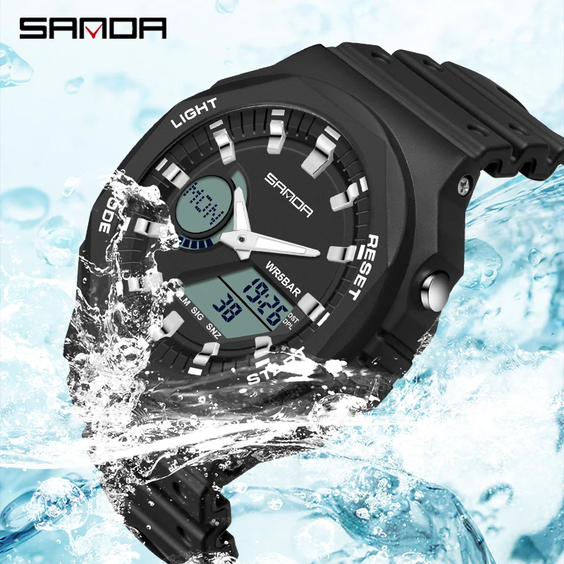 Relojes deportivos al aire libre SANDA, relojes digitales LED para hombre, reloj electrónico militar resistente al agua con fecha, reloj Masculino para niño y niña